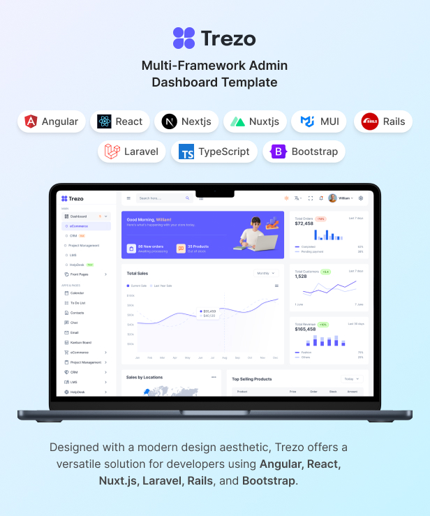 Trezo | Multi-Framework Admin Dashboard Template - 1