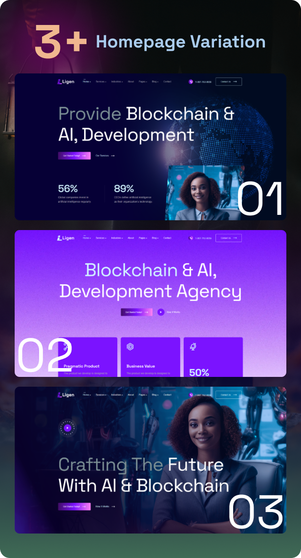 Ligen – AI & Blockchain Development Agency WordPress Theme